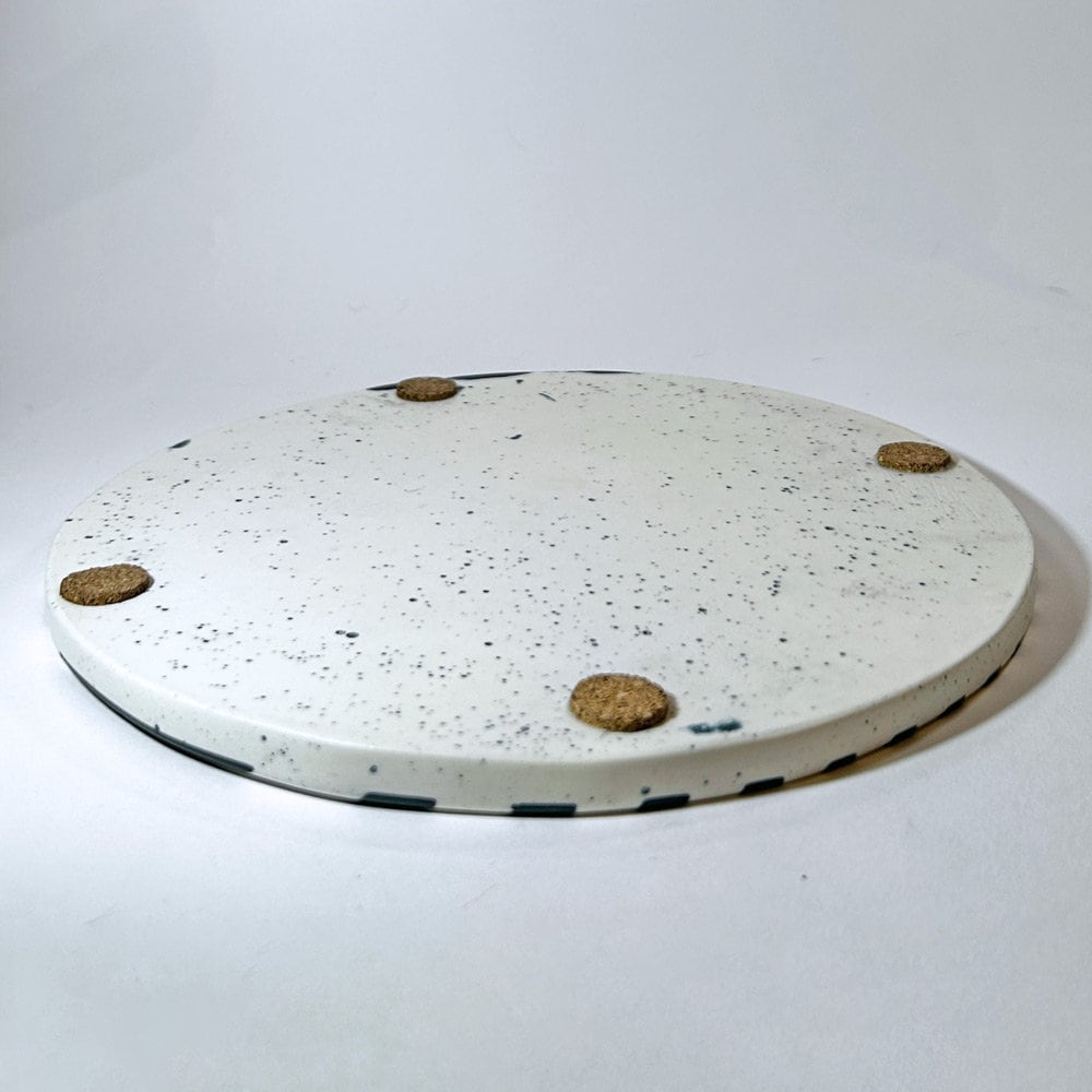 Navy Stripe Jesmonite Vanity Tray – Handcrafted Modern Maximalist Catchall