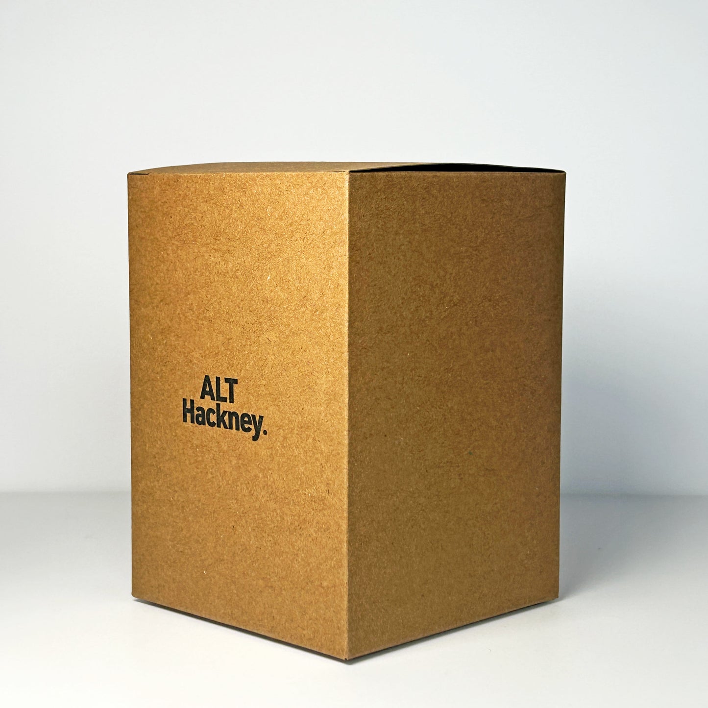 Brown box with 'ALT Hackney' branding on a white background