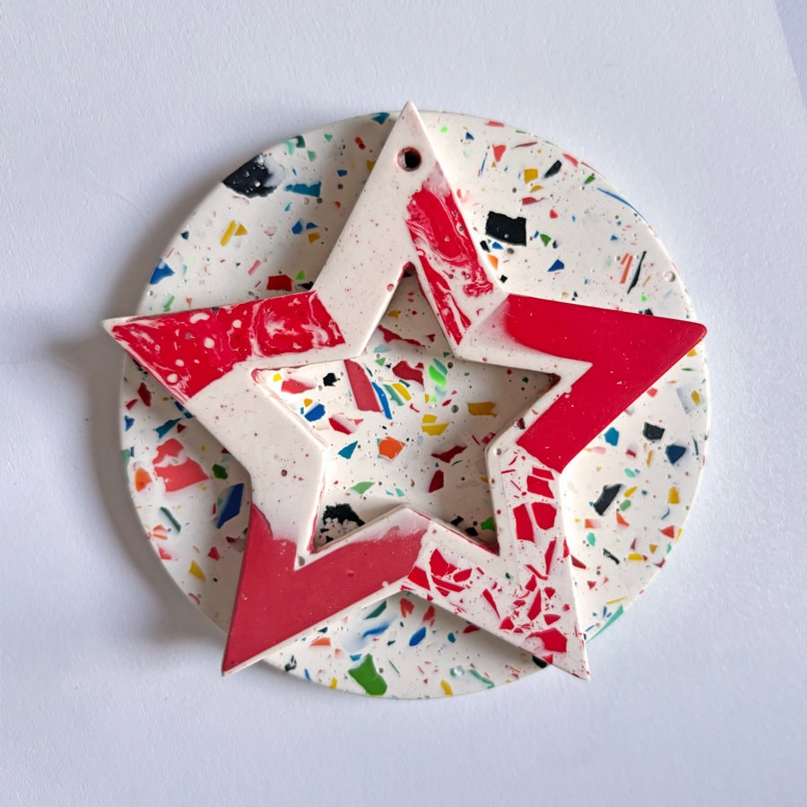 Rainbow Confetti Terrazzo Jesmonite Coasters with Cork Back – Maximalist Decor, Handcrafted