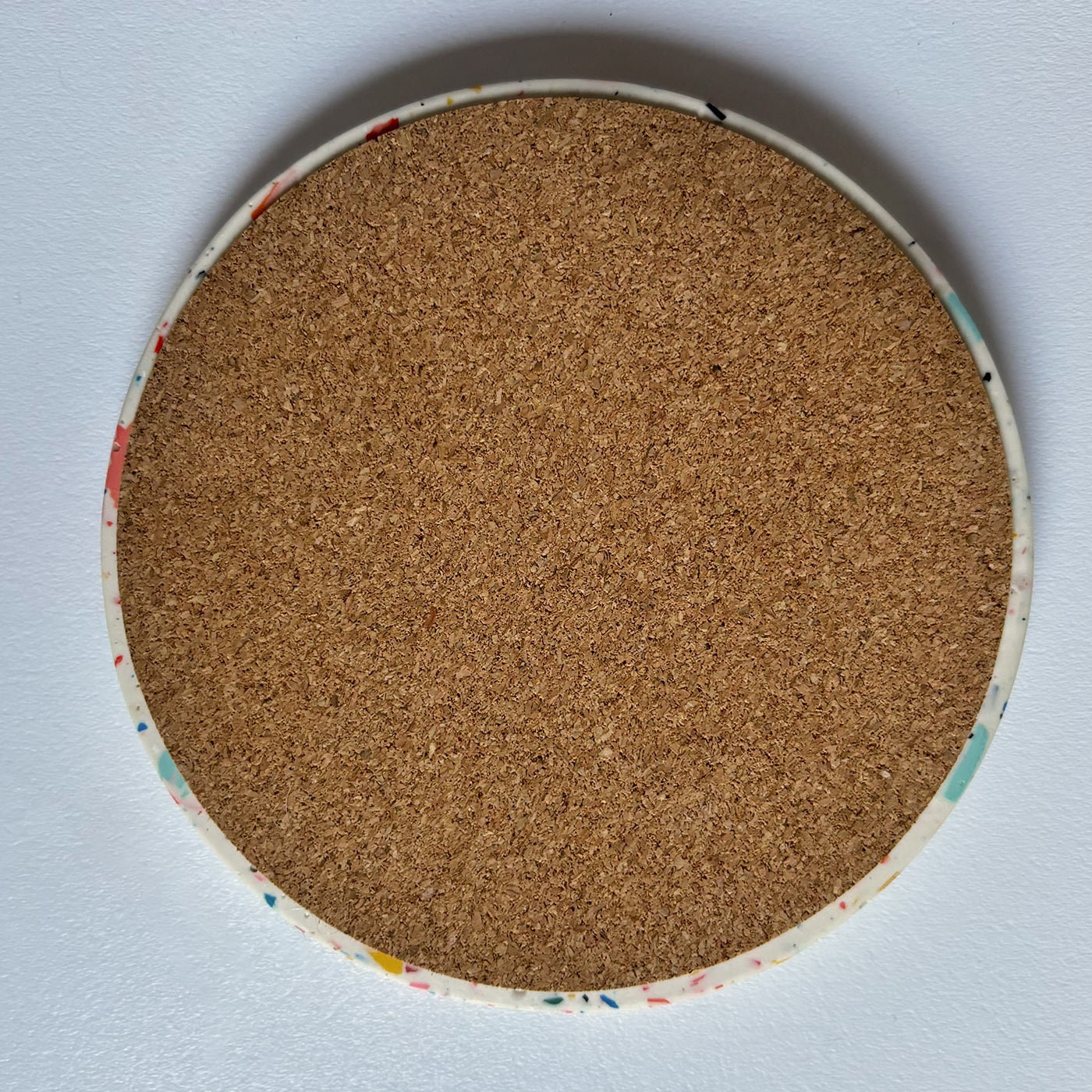Rainbow Confetti Terrazzo Jesmonite Coasters with Cork Back – Maximalist Decor, Handcrafted
