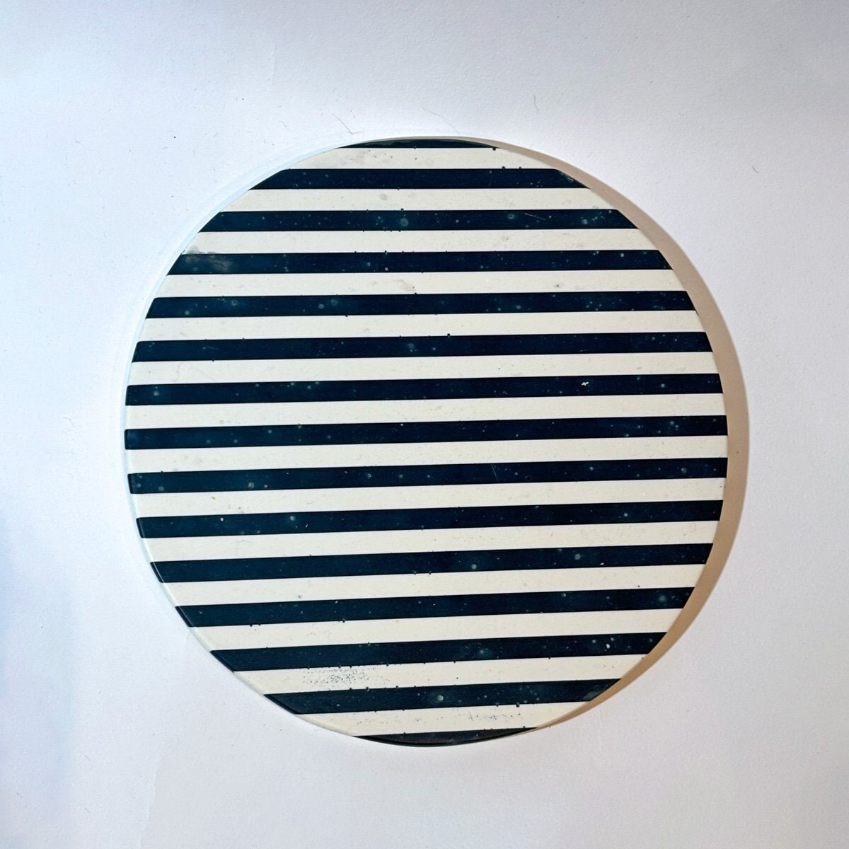 Navy Stripe Jesmonite Vanity Tray – Handcrafted Modern Maximalist Catchall