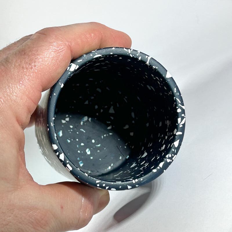Navy Terrazzo Pencil Holder – Concrete Desk Organiser & Makeup Brush Pot