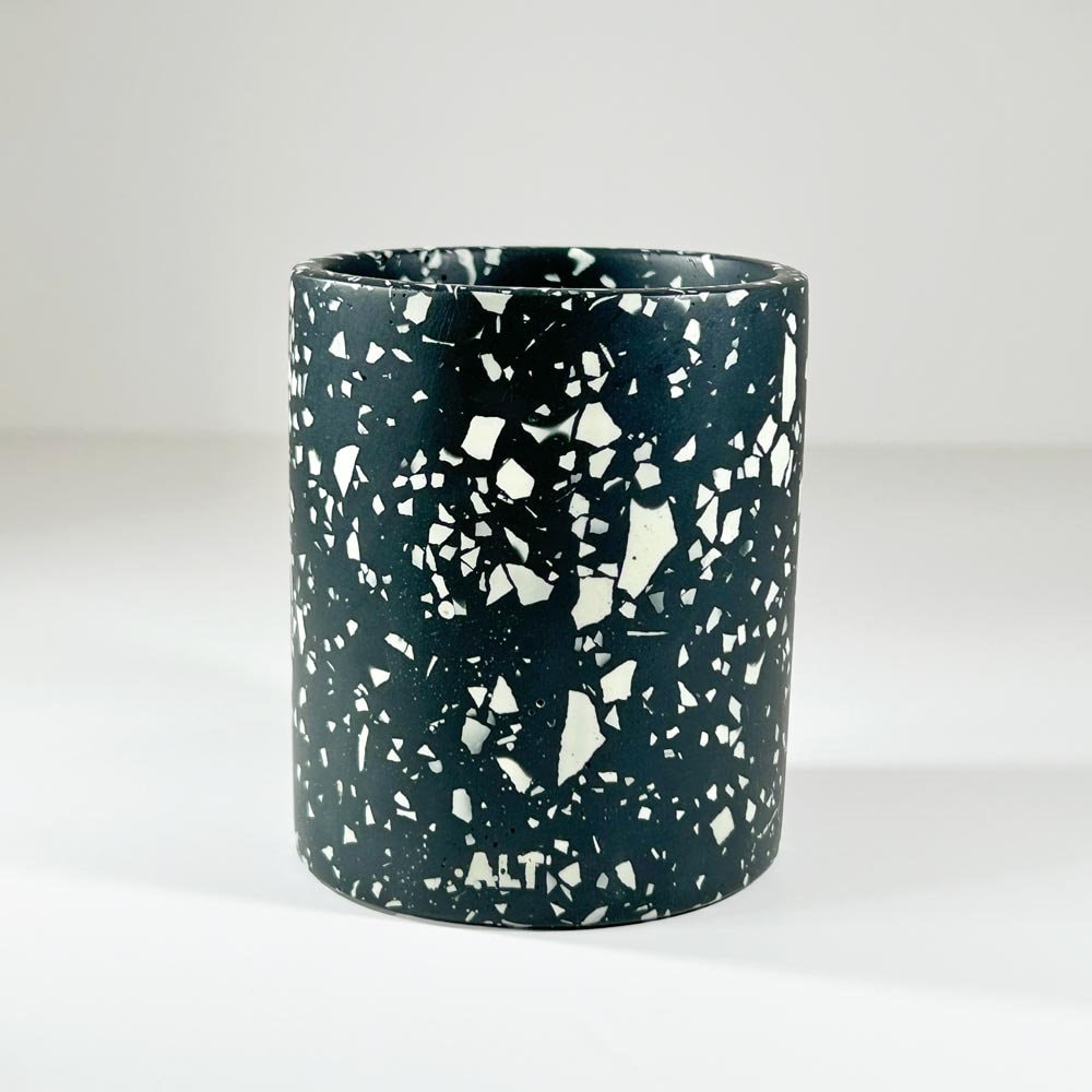 Navy Terrazzo Pencil Holder – Concrete Desk Organiser & Makeup Brush Pot
