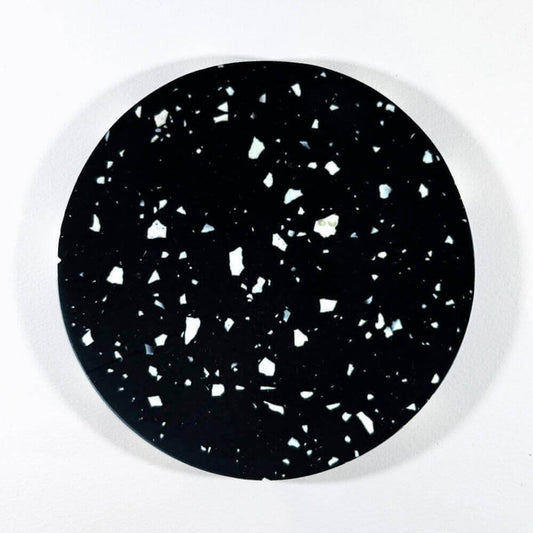 Black Terrazzo Coasters with Cork – Handcrafted Modern Home Decor