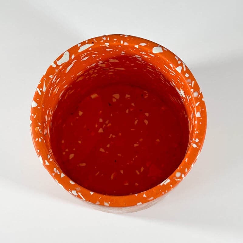 Orange Terrazzo Desk Organizer – Pencil Holder & Makeup Brush Pot