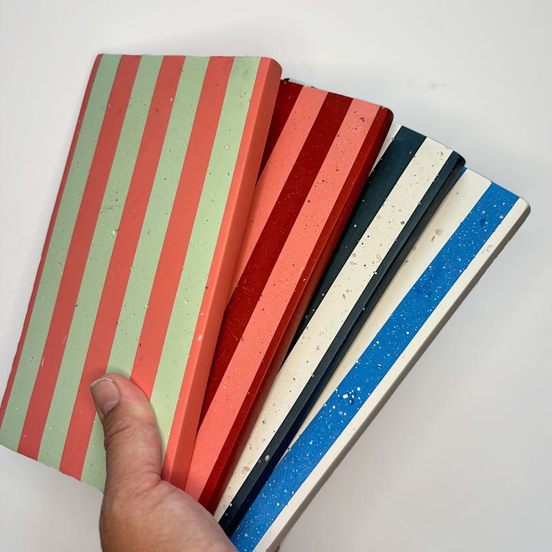 Striped Jesmonite Concrete Tray – Decorative Vanity Dish Meta Description: