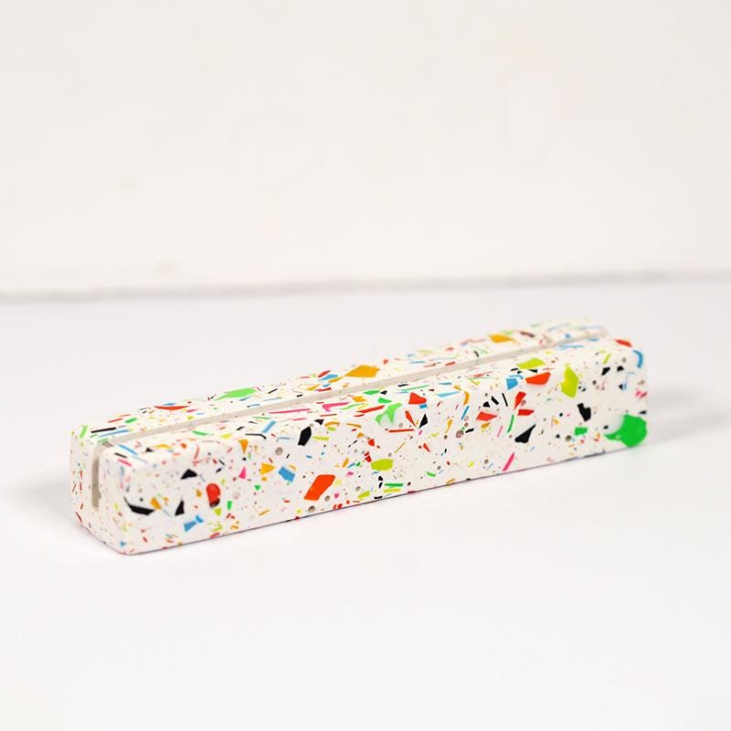 Rainbow Confetti Jesmonite Photo Holder & Wedding Name Card Menu Stand