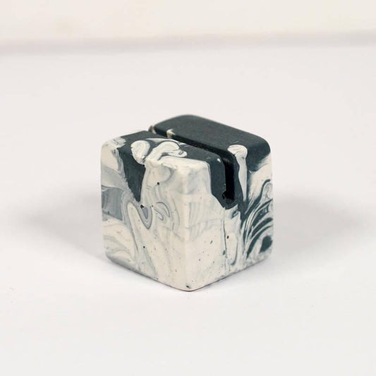 Marbled patterned navy and white small photo holder on a white background