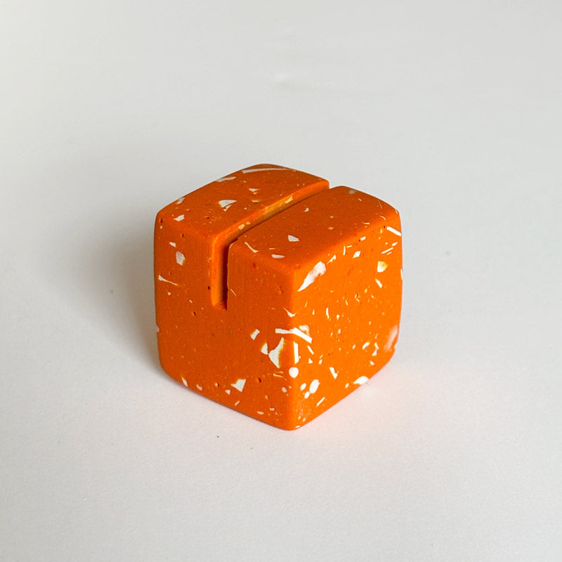 Orange Terrazzo Photo Holder on a white background