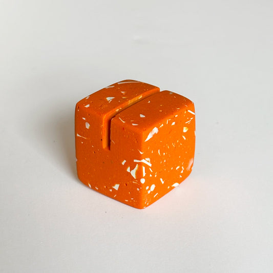 Orange Terrazzo Photo Holder on a white background