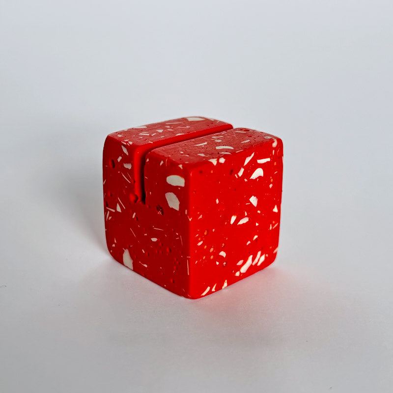 Red Terrazzo Photo Holder on a white background