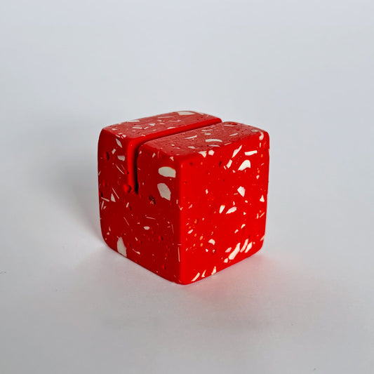 Red Terrazzo Photo Holder on a white background