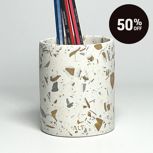 Super Seconds Sale: Beige and Grey Terrazzo Pencil Holder & Makeup Brush Pot