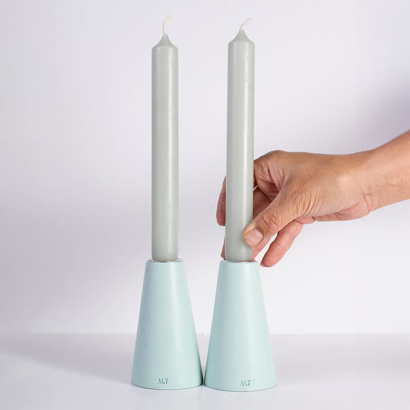 Super Seconds Sale: Mint Green Taper Candle Holder – Medium