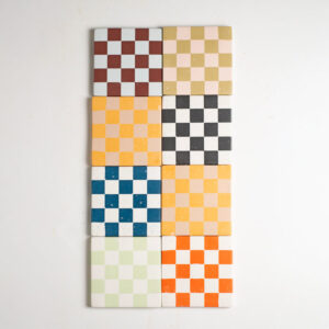 Various coloured checkered coasters